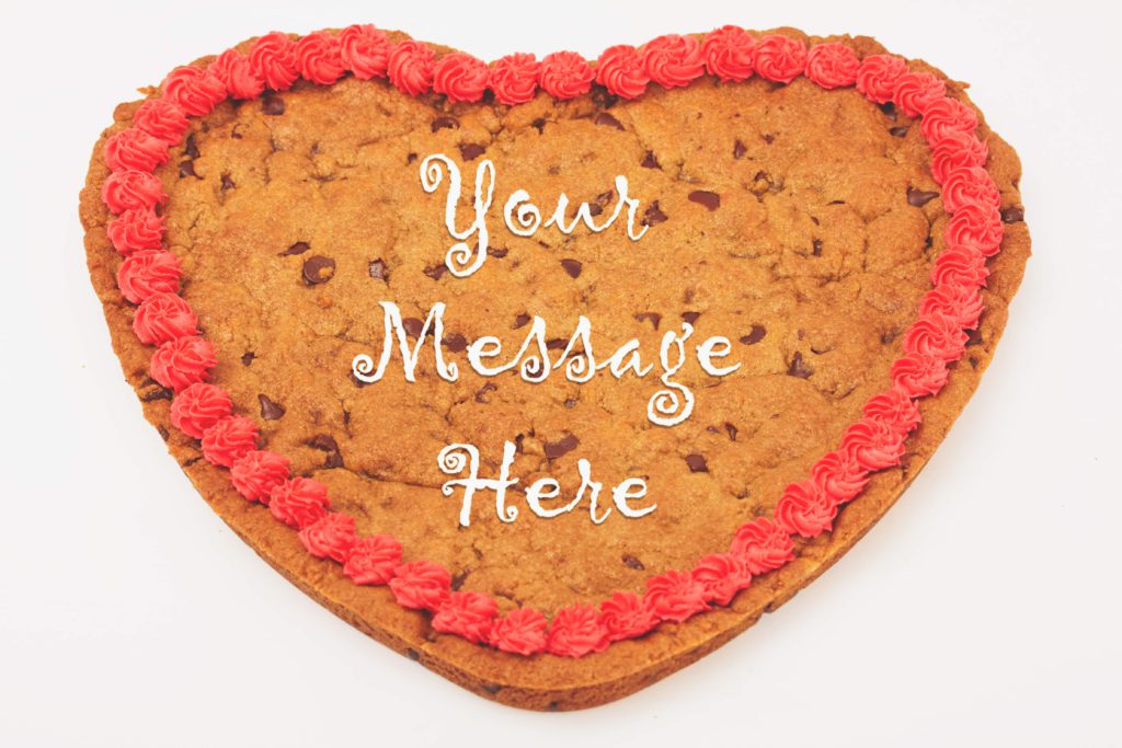 Our giant cookie grams are made from the heart!