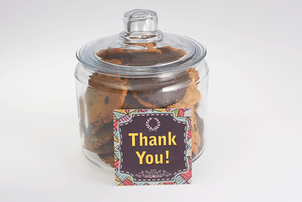 Thank-you Cookie Jar delivered in Burlington