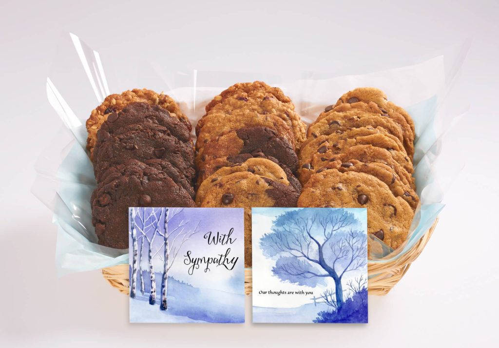 With sympathy cookie gift basket