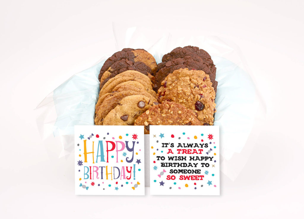 Happy Birthday Silver Cookie Gift Box